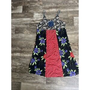 Carole Little Vtg Patchwork Floral Whimsigoth Large XL  Dress Cottagecore Fairy